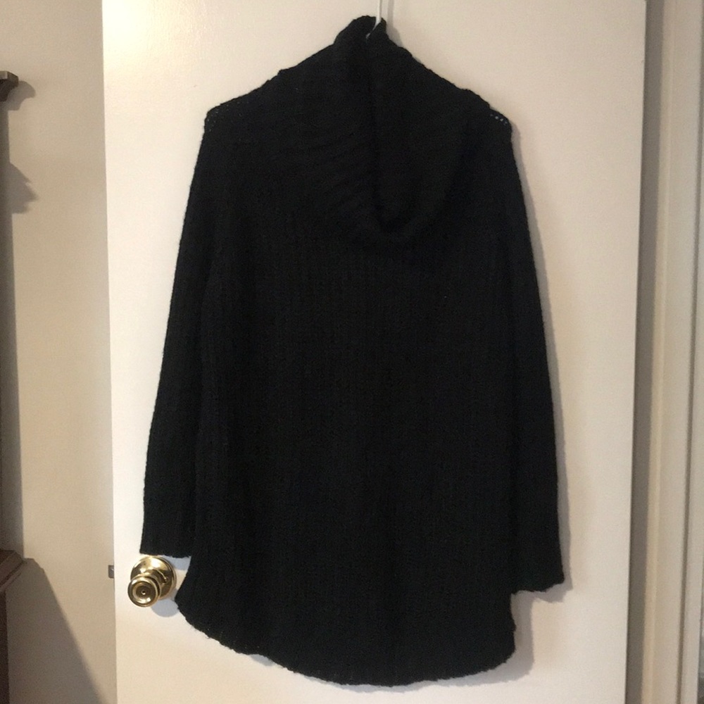 Cowl neck sweater dress